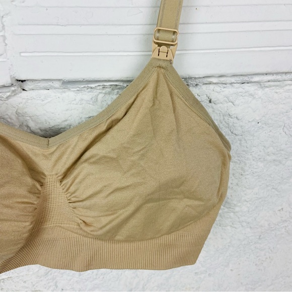 HOFISH nude stretch comfy adjustable, open front nursing bra size large - Picture 3 of 15